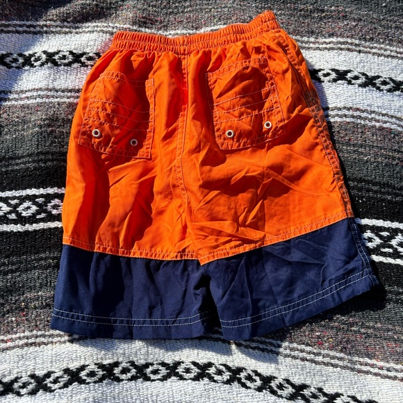 VINTAGE Y2K CURIOUS GEORGE MONKEY ORANGE SWIM TRUNKS BOYS SIZE 5T - Picture 2 of 6